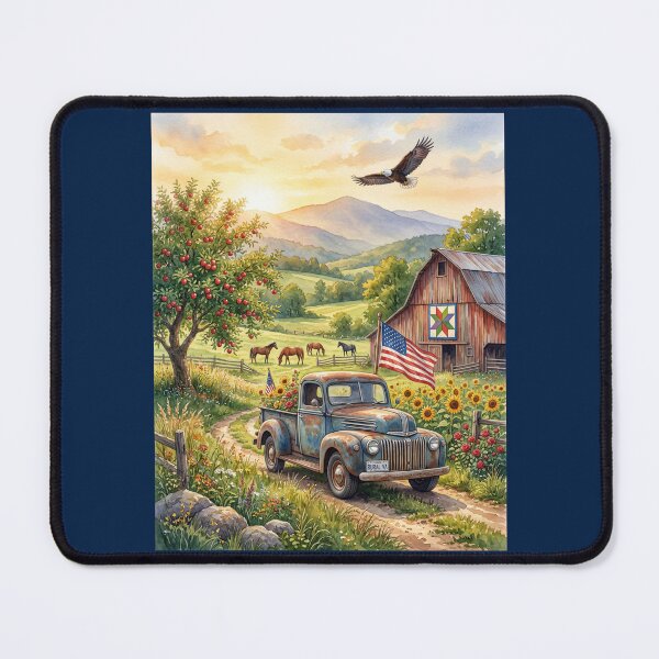 Item preview, Patriotic Country Farm Sunrise Scene designed and sold by amusefullife.