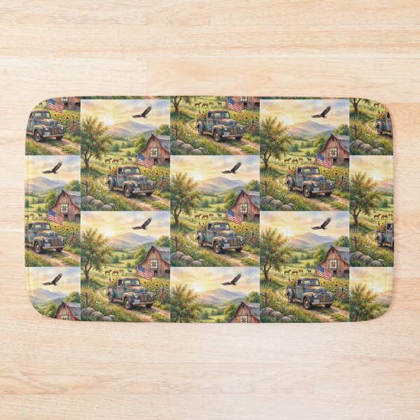 Item preview, Patriotic Country Farm Sunrise Scene designed and sold by amusefullife.