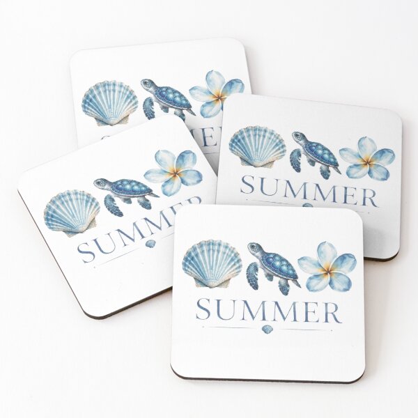 Item preview, Summer Sea Turtle Seashell Tropical Beach Watercolor Coastal Design designed and sold by AveniaOficial.