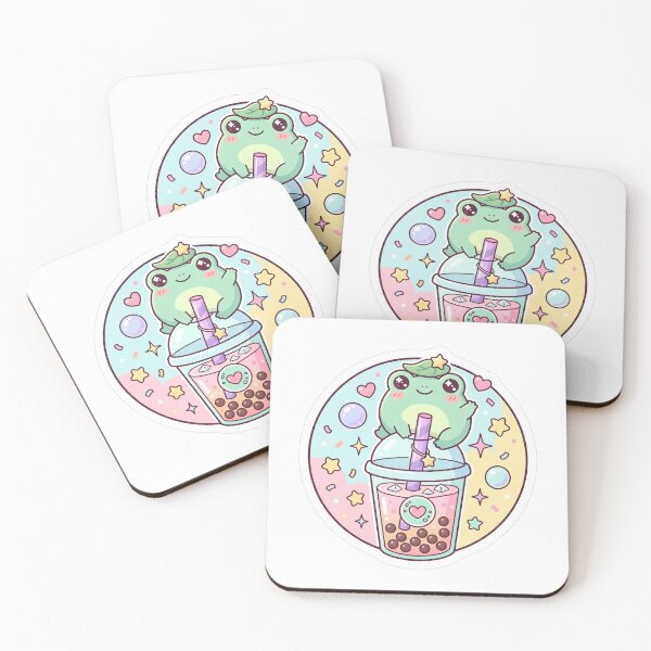 Item preview, Kawaii frog + bubble tea designed and sold by sillyweas.