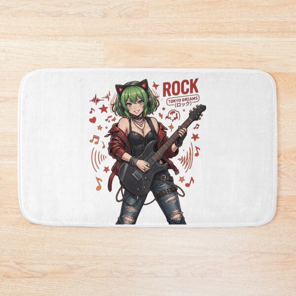Item preview, Anime rocker girl with electric guitar designed and sold by Ahmedsyde.