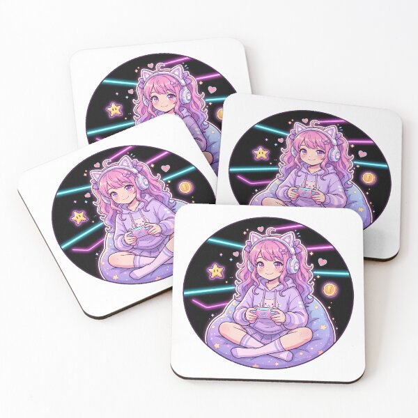 Item preview, Kawaii Gamer Girl Chibi Circular Sticker designed and sold by sillyweas.