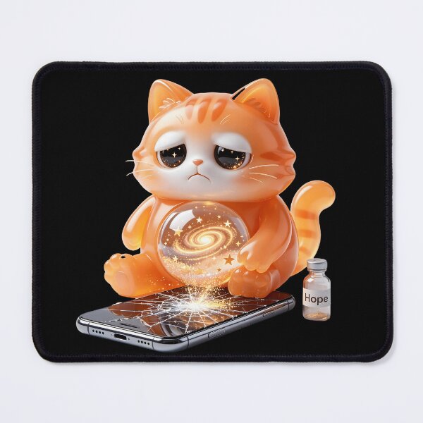 Item preview, Emerald Cat - The Heartbreak: That Moment Your Screen Shatters designed and sold by ABYSSLAB.