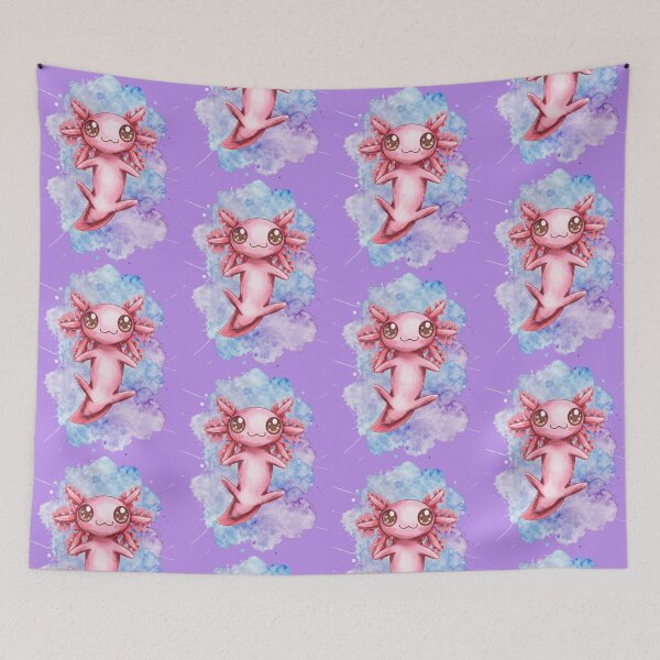 Item preview, Cute Pink Axolotl Watercolor Illustration designed and sold by Randomnessy.