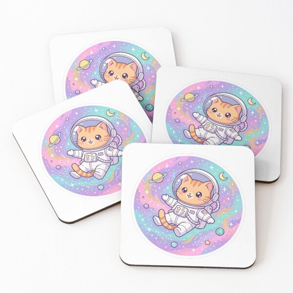 Item preview, Anime Cat Astronaut Kawaii Space Sticker designed and sold by sillyweas.