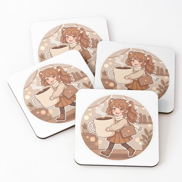 Item preview, Coffee Powered Worker Kawaii Anime Sticker designed and sold by sillyweas.