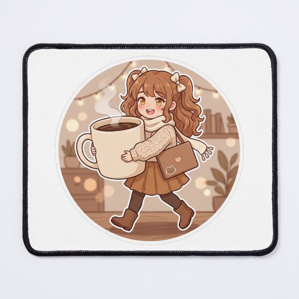 Item preview, Coffee Powered Worker Kawaii Anime Sticker designed and sold by sillyweas.
