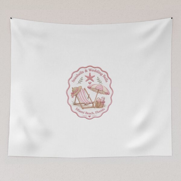 Item preview, Seashells and Wedding Bells Miami Beach Florida Romantic Coastal Design designed and sold by AveniaOficial.