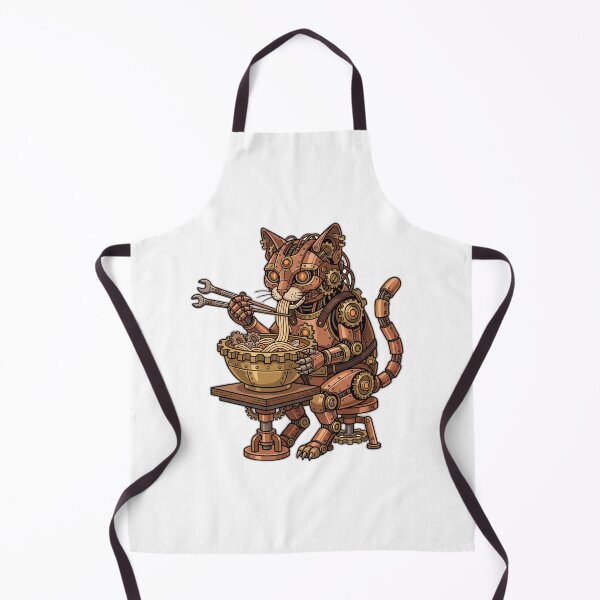 Item preview, Steampunk Mechanical Cat Ramen Gear Bowl designed and sold by ryanguas.