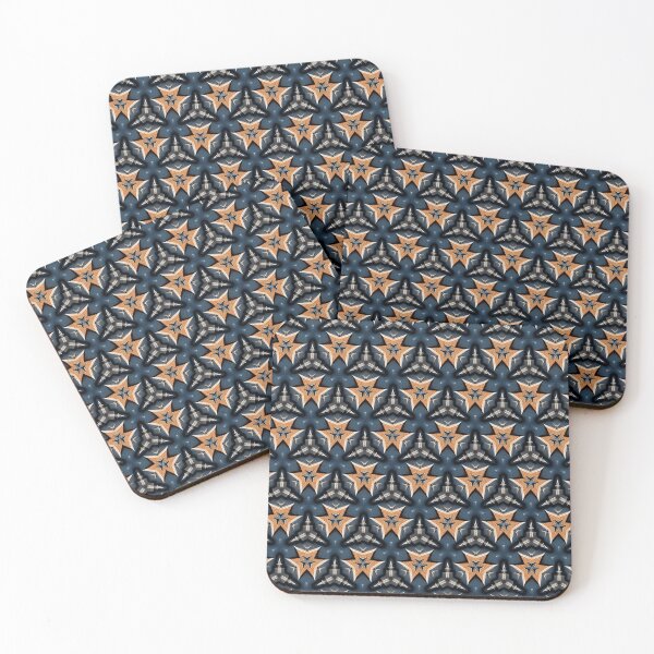 Item preview, Blue and Orange Intricate Geometric Tile Pattern designed and sold by IntelliMindDesigns.