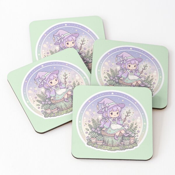 Item preview, Kawaii Plant Witch Anime Circular Sticker designed and sold by sillyweas.