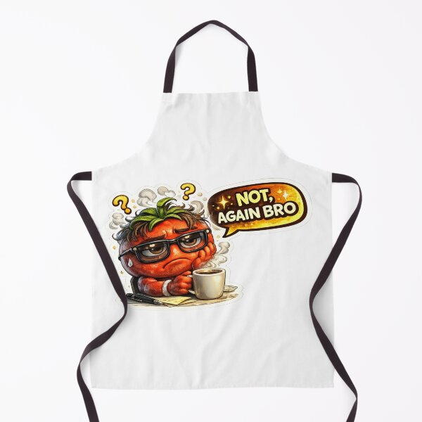 Item preview, Funny Tomato Not Again Bro Coffee Burnout Office Sticker designed and sold by Bhinfy.