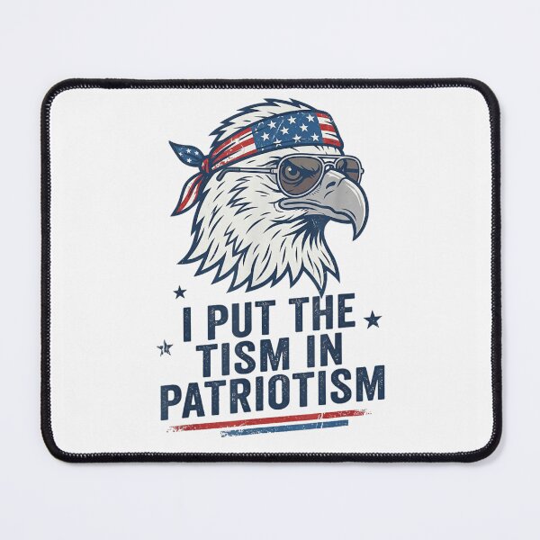Item preview, I Put The Tism In Patriotism Neurodivergent Eagle Sunglasses Design designed and sold by LizzyKeiko.