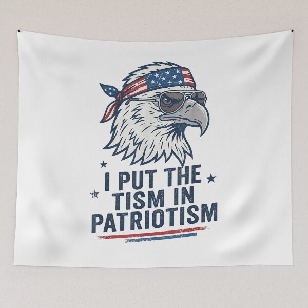 Item preview, I Put The Tism In Patriotism Neurodivergent Eagle Sunglasses Design designed and sold by LizzyKeiko.