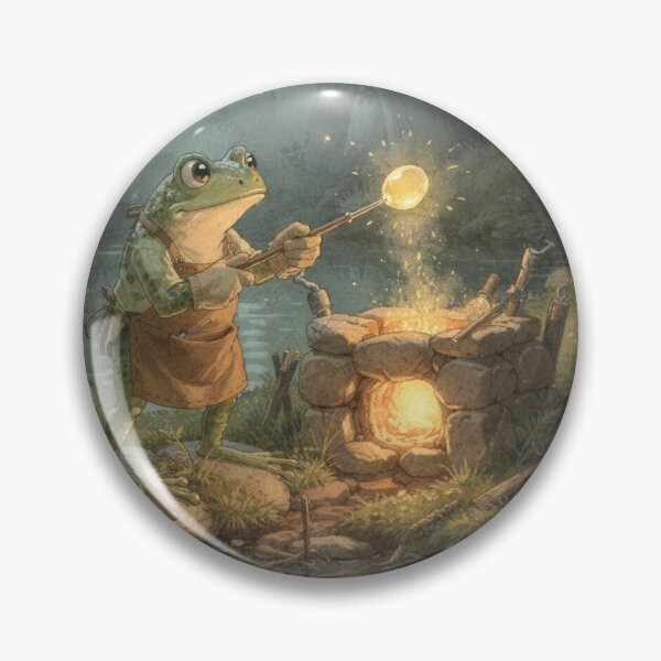 Item preview, Frog Glassblower Shaping a Dewdrop Bauble designed and sold by PictorialWhimsy.