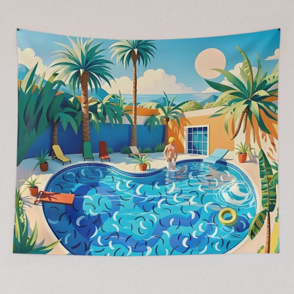 Item preview, Swimming Pool After David Hockney designed and sold by Vicky Brago-Mitchell®.