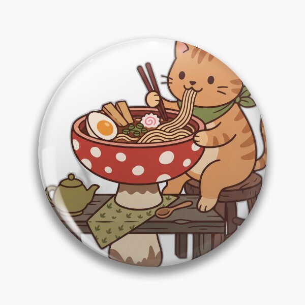 Item preview, Cottagecore Mushroom Bowl Cat Ramen Fairycore designed and sold by ryanguas.