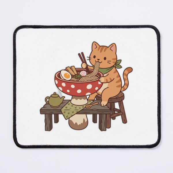 Item preview, Cottagecore Mushroom Bowl Cat Ramen Fairycore designed and sold by ryanguas.