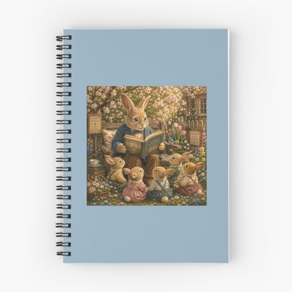 Item preview, Story Time in the Spring Garden | Storybook Bunny Reading to Baby Rabbits designed and sold by Novel Works Studio.
