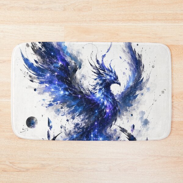 Item preview, Cosmic Phoenix Rebirth | Blue Galaxy Bird Space Fantasy Watercolor Art designed and sold by Dyan4.