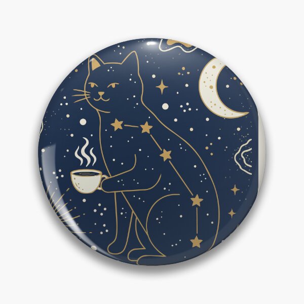 Item preview, "Spaced Out" Celestial Coffee Cat - Mystical Tarot Style Feline - Astrology & Caffeine Graphic designed and sold by BestChoiceService.
