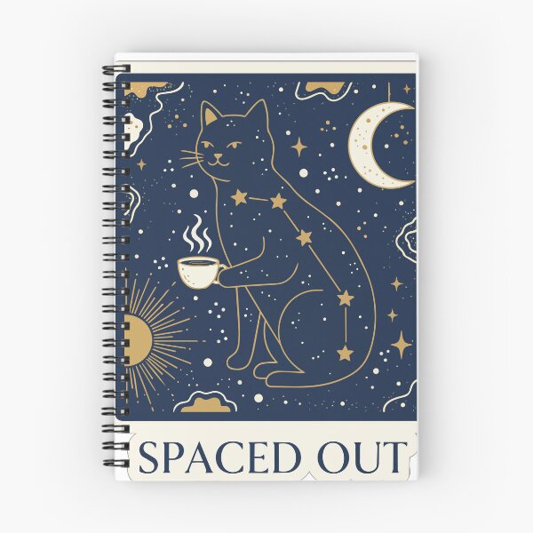 Item preview, "Spaced Out" Celestial Coffee Cat - Mystical Tarot Style Feline - Astrology & Caffeine Graphic designed and sold by BestChoiceService.