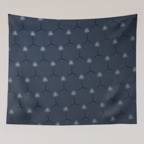 Item preview, Navy Blue Connected Dot Constellation Pattern designed and sold by IntelliMindDesigns.
