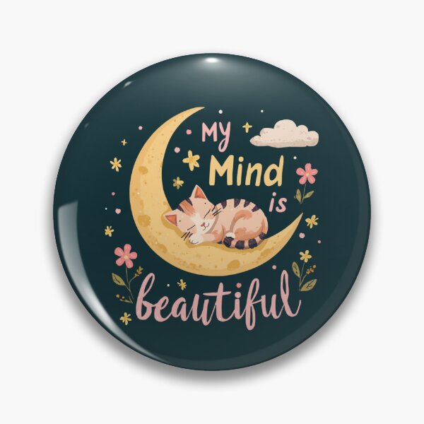 Item preview, My Mind Is Beautiful Cute Cat Autism Acceptance Neurodiversity Pride designed and sold by EchoPrint Co..