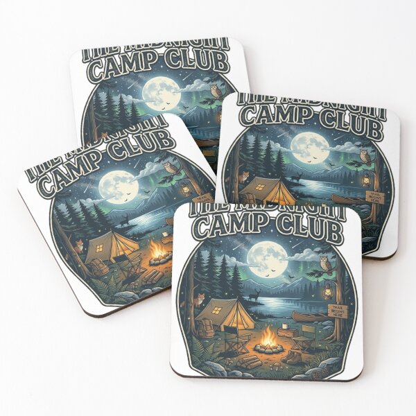 Item preview, The Midnight Camp Club Vintage Camping Night Adventure Retro Design designed and sold by CreativeNest Prints.