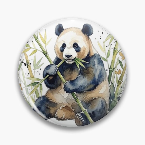 Item preview, Watercolor panda eating bamboo designed and sold by TheMagicIcon.