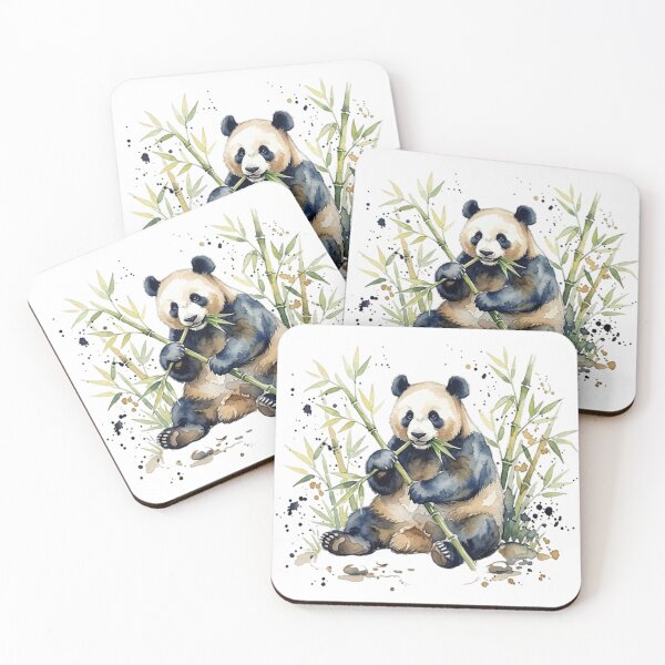 Item preview, Watercolor panda eating bamboo designed and sold by TheMagicIcon.