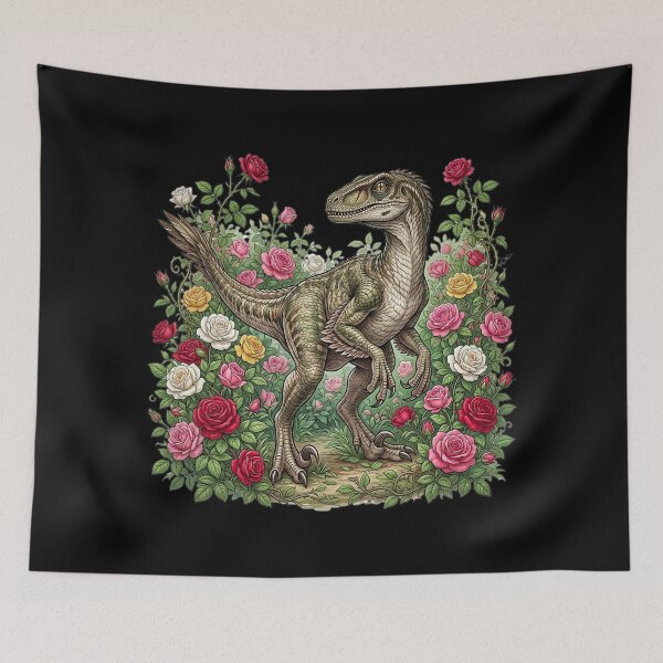 Item preview, Velociraptor in the rose garden designed and sold by ReneMM.