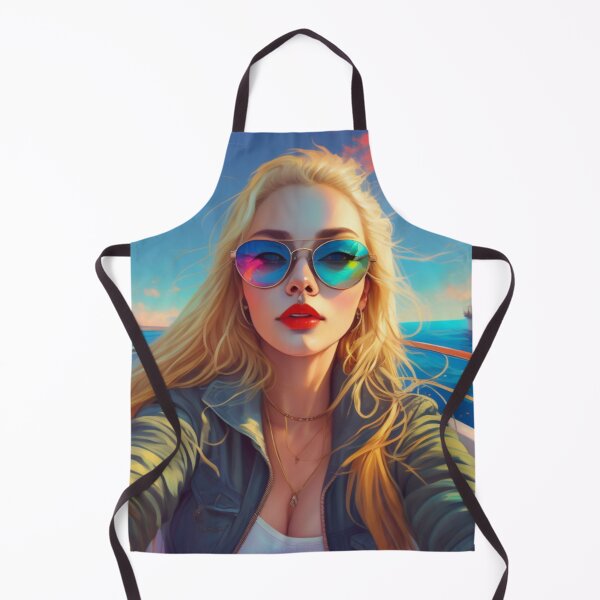 Item preview, Riviera Summer Selfie Blonde Woman Sunglasses Boat Art designed and sold by UmSkelig834.