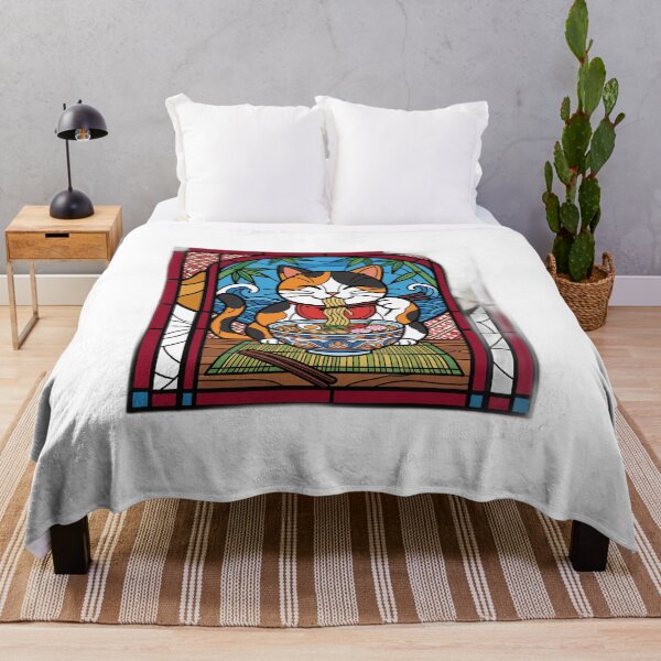 Item preview, Stained Glass Cat Ramen Window Art Aesthetic designed and sold by ryanguas.