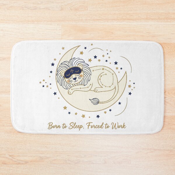 Item preview, "Born to Sleep, Forced to Work" Sleeping Lion - Funny Celestial Zodiac Art - Relatable Lazy Cat Graphic designed and sold by BestChoiceService.