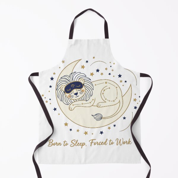 Item preview, "Born to Sleep, Forced to Work" Sleeping Lion - Funny Celestial Zodiac Art - Relatable Lazy Cat Graphic designed and sold by BestChoiceService.