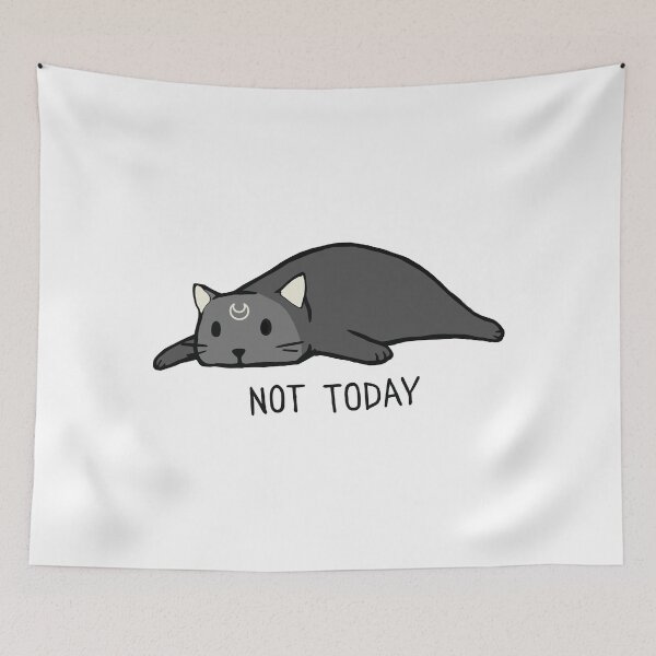 Item preview, Lazy Luna Cat "Not Today" Funny Celestial Cat Illustration designed and sold by LunaCat Studio.