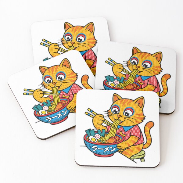 Item preview, Retro 1960s Pop Art Comic Book Cat Ramen designed and sold by ryanguas.