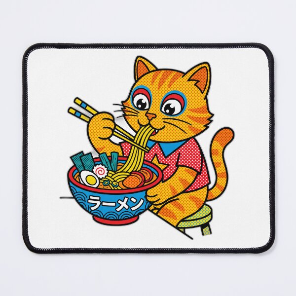 Item preview, Retro 1960s Pop Art Comic Book Cat Ramen designed and sold by ryanguas.