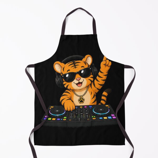 Item preview, DJ Tiger Cute Cartoon Tiger Playing Music Controller designed and sold by Seculinator.
