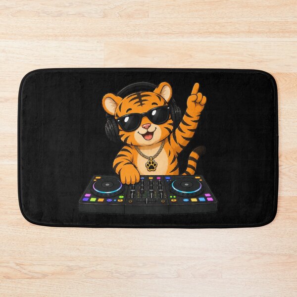 Item preview, DJ Tiger Cute Cartoon Tiger Playing Music Controller designed and sold by Seculinator.