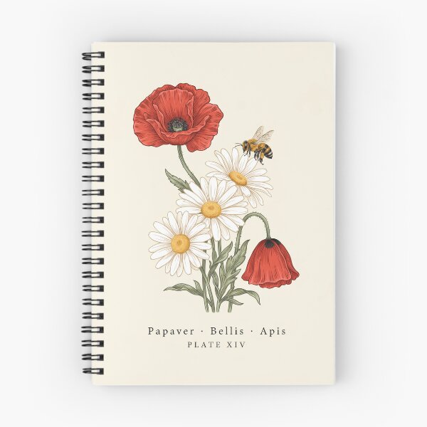 Item preview, Botanical Wildflowers Poppy and Daisy Illustration designed and sold by NuvoraNest.