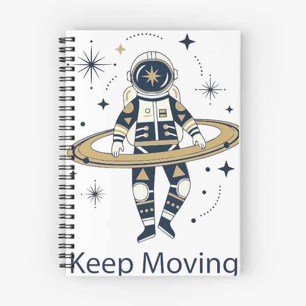 Item preview, "Keep Moving" Motivational Astronaut Graphic - Retro Space Explorer - Saturn Ring Aesthetic Art designed and sold by BestChoiceService.