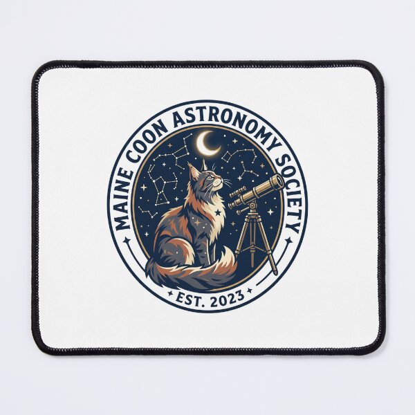 Item preview, Maine Coon Astronomy Society Telescope Space Cat designed and sold by PictoVibe.