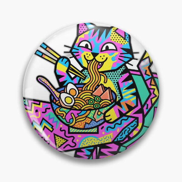 Item preview, 1980s Memphis Design Retro Cat Ramen Abstract designed and sold by ryanguas.