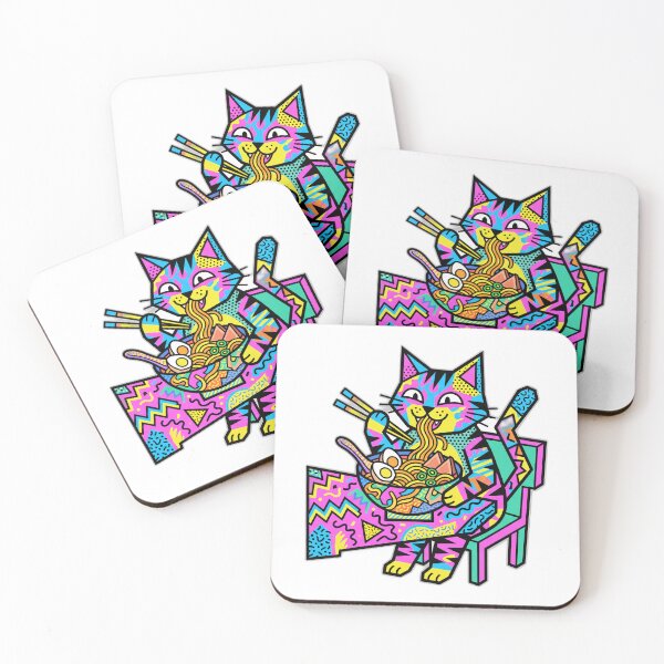 Item preview, 1980s Memphis Design Retro Cat Ramen Abstract designed and sold by ryanguas.