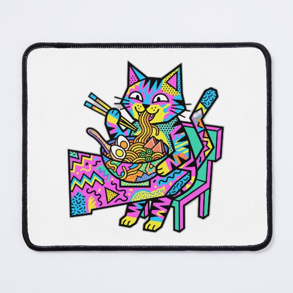 Item preview, 1980s Memphis Design Retro Cat Ramen Abstract designed and sold by ryanguas.