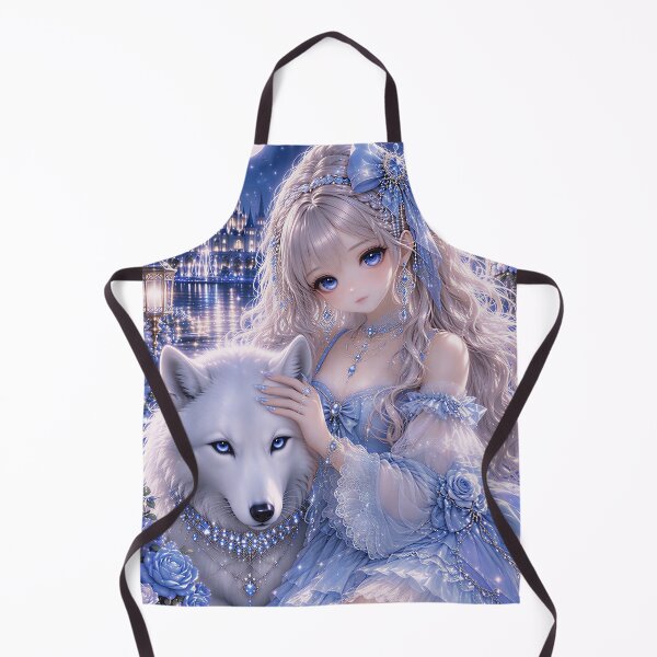 Item preview, Dreamy Anime Girl with White Wolf designed and sold by PureVibeStudio.
