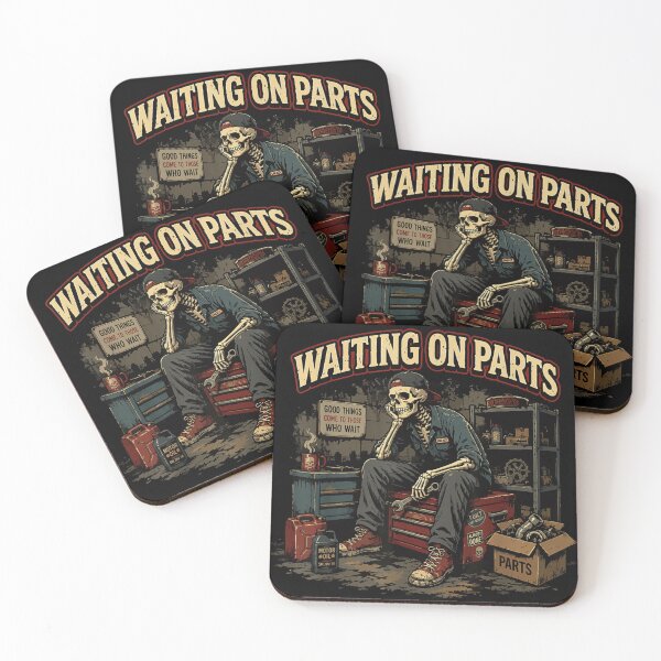 Item preview, Waiting On Parts Skeleton Mechanic Garage Tool Box Funny Work Humor designed and sold by Serene woods.