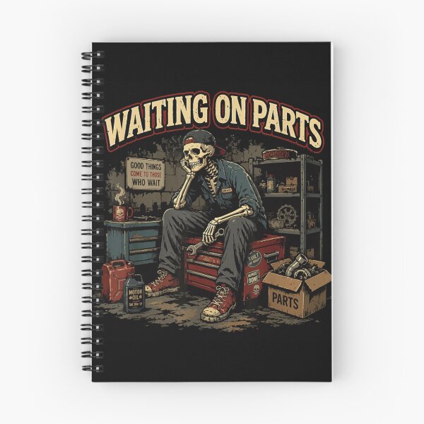 Item preview, Waiting On Parts Skeleton Mechanic Garage Tool Box Funny Work Humor designed and sold by Serene woods.